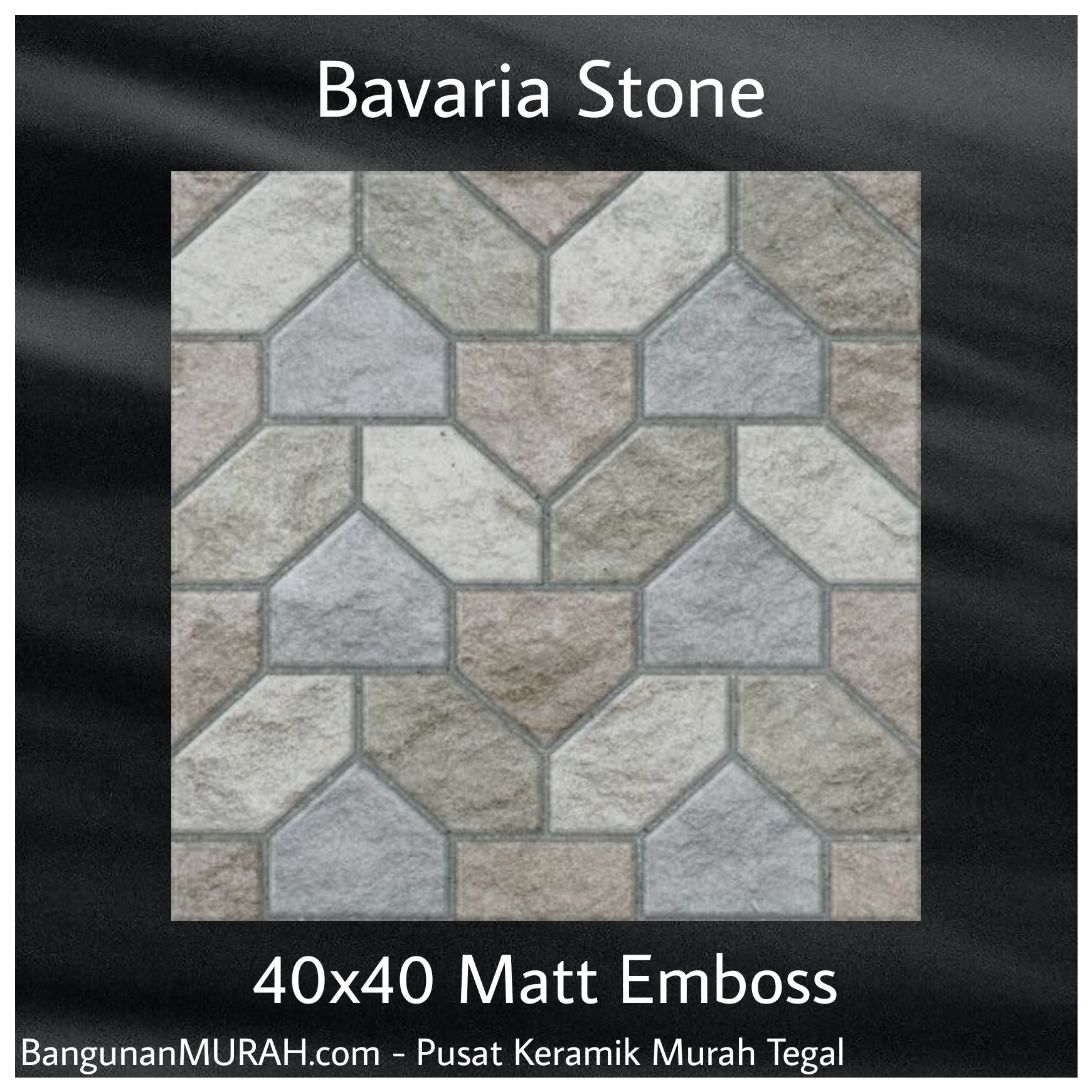 Signature Keramik Lantai 40x40 Neo Pebble Sand Motif Batu Matt